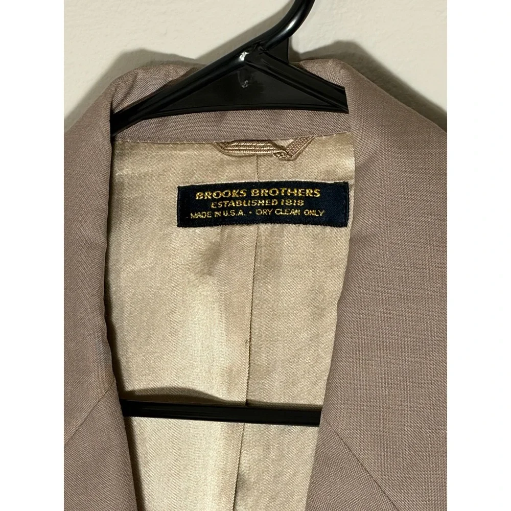 Brooks Brothers 44R Tan Wool Blend Blazer Half-lined Suit Jacket Made in USA